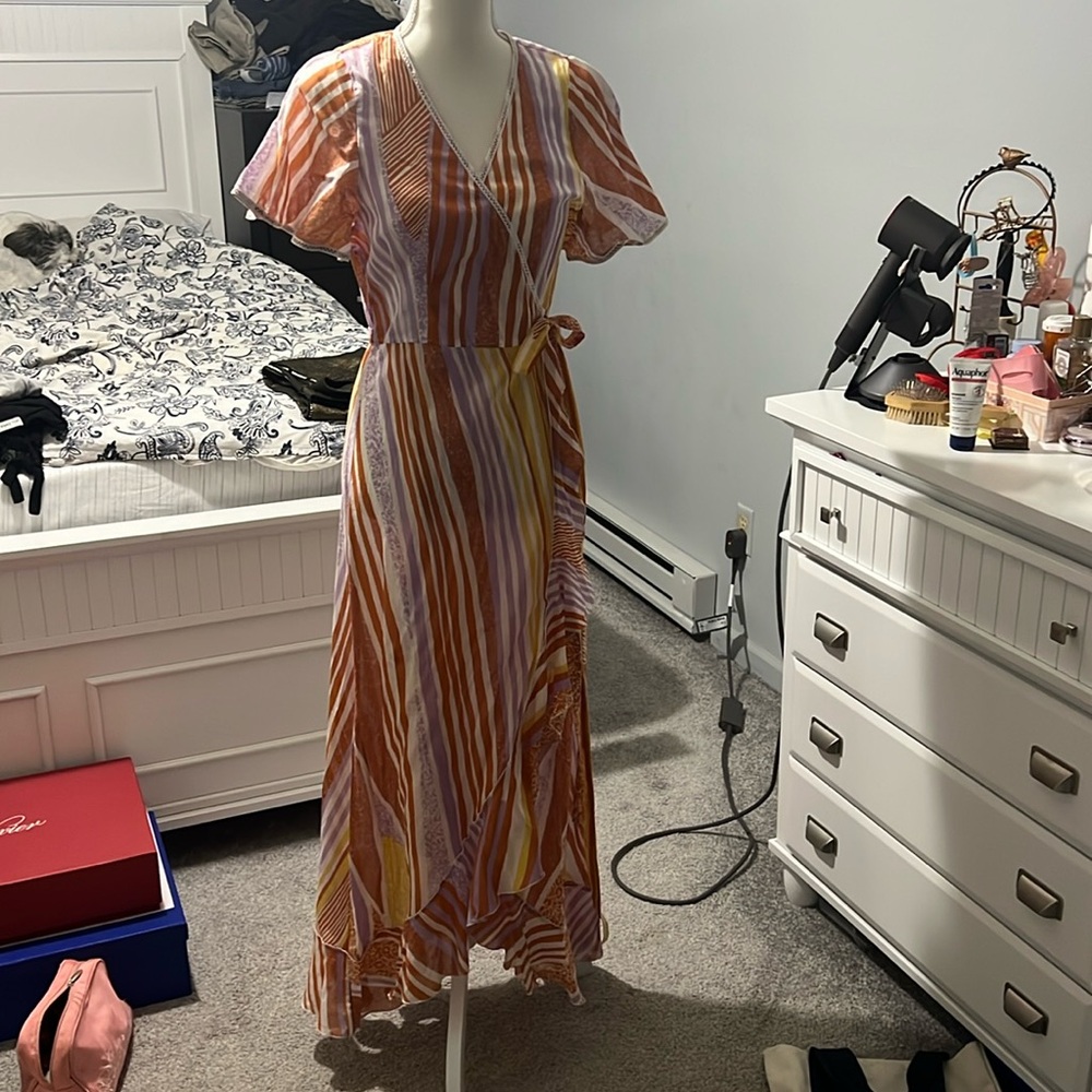 hi and low wrap summer beach dress.